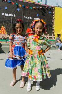 A alegria das nossas crianças preparadas para a quadrilha no nosso arraiá de 2019.